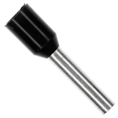 [100431010] FERRULE STRAIGHT 8MM BLACK P/100
