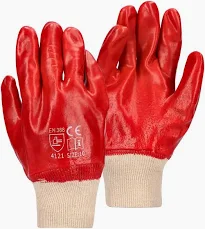 [GL-PVCKWST] GLOVE REBEL RED PVC SHORT WRIST KNIT