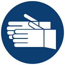 [MV5-ABS-SSS-1 3 90x190] Hand Protection shall be worn 190x190 sign