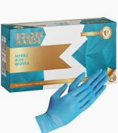 [NITRILE/BL/S] GLOVE GOLDEN HANDS BLUE SURGICAL NITRILE POWDER FREE (Small)