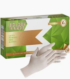 GLOVES GOLDEN HANDS WHITE SURGICAL  POWDER FREE (Small)