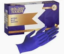 GLOVE GOLDEN HANDS NAVY BLUE SURGICAL NITRILE POWDER FREE (Small)