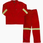 [DW-CONTI-RTRD-S32] DROMEX RED REFLECTIVE 2 PIECE P/COTTON OVERALL (32)